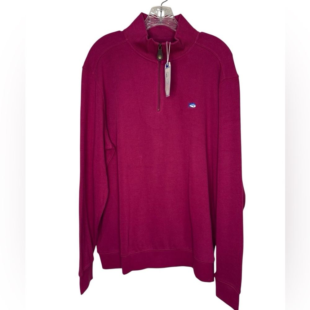 Southern Tide Quarter Zip Pullover Pomegranate Pink Large NWT